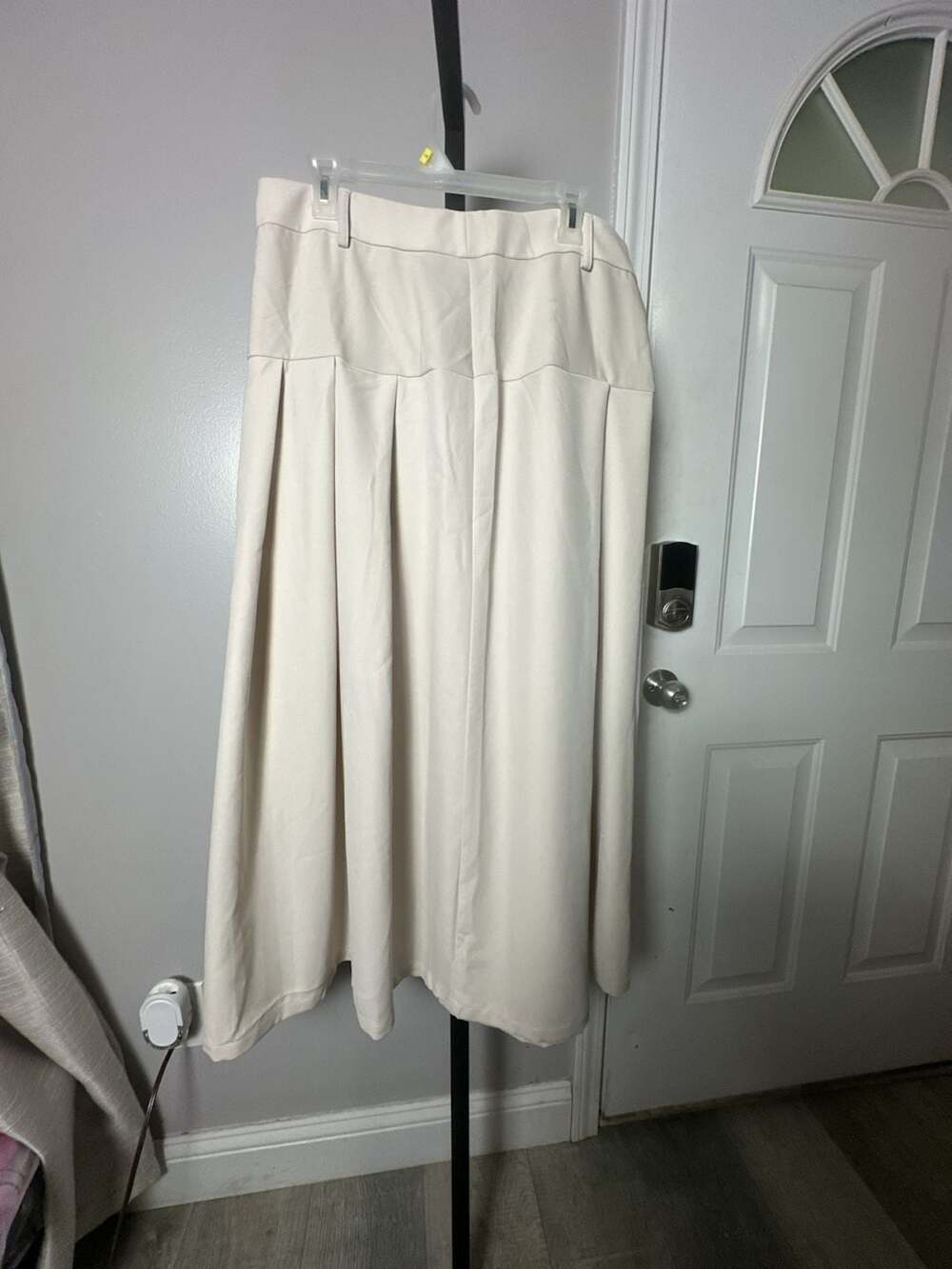 Halara Women's Pleated Midi Skirt in Cream/Ivory#935